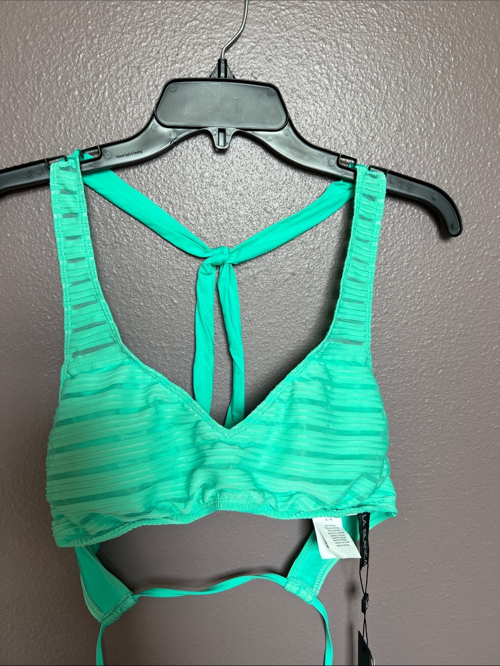 La Blanca Mint Striped Bralette Swim Top